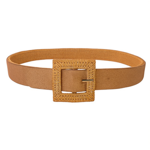 Cintura Angelina con Fibbia Quadrata 3,5cm in Tessuto Intrecciato Stile Bohémien Accessorio di Moda - Product Image 1