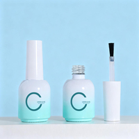 Flacon en verre vide pour vernis à ongles, 14 ml, vert dégradé, personnalisable, gravure à l'acide, écologique, recyclable, pour gel à ongles