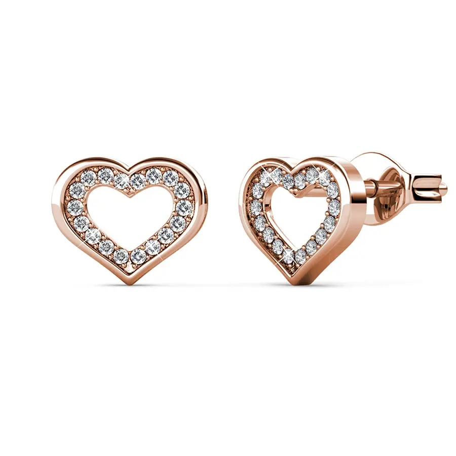 Sterling Silver 925 Premium Austrian Crystal Jewelry Fashion Women Mini Love Heart Stud Earrings For Women Destiny Jewellery