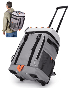 Sac à dos à roulettes 50-en-1 à double compartiment avec poignée double, sac isotherme souple de voyage avec roues pour femme, sac isotherme de plage 30L - Product Image 1