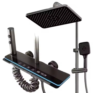 Đơn xử lý mưa vòi hoa sen vòi với súng mềm màu xám đánh bóng van gốm đa chức năng áp lực vòi nước có đồng hồ đo - Product Image 6