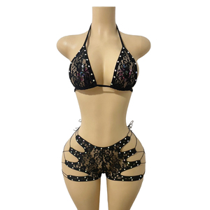 Yingli Abbigliamento Sexy da Discoteca con Strass per Donne, Outfit Aderente per Feste in Bar negli USA - Product Image 5
