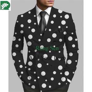 Trajes elegantes hechos <span class=keywords><strong>para</strong></span> hombre, traje ajustado a rayas con doble botonadura, vestido de novia de gran tamaño, traje de <span class=keywords><strong>caballero</strong></span> masculino (<span class=keywords><strong>solo</strong></span> chaqueta) - Product Image 4