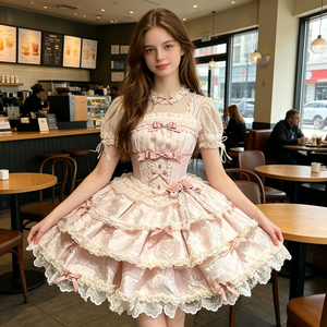 Gonna con Bretelle Lolita per Donne Adulte, Abito <span class=keywords><strong>Principessa</strong></span> alla Moda per Uso Quotidiano, Vestito Dolce Lolita per Feste di Compleanno e Cosplay Anime - Product Image 2