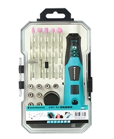 Ensemble de perceuse électrique miniature multifonctionnelle à courant continu au lithium de 43 pièces, outils de meulage, de gravure et de polissage