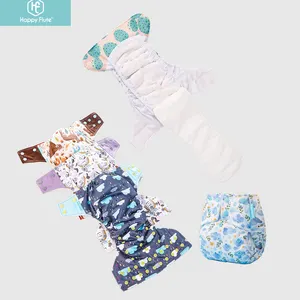 Wholesale Customized 100% Organic Cotton Washable Reusable Baby Cloth Diapers