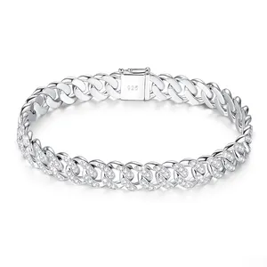 Bracelet fin chaîne de tennis en argent Sterling 925 diamant 14K or personnalisé hommes bijoux colliers Moissanite chaîne à maillons cubains