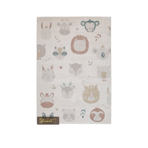 Tapis en jute tissé à la machine LanScope Tech, résistant, lavable, durable, en polypropylène et polyester, hauteur de poils de 9 mm, sur le thème des animaux amusants - Product Image 5