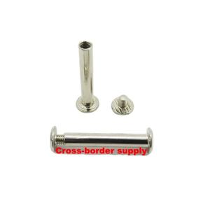 Tornillo de encuadernación metálico plateado de 50 mm para libros, tornillo de encuadernación macho y hembra - Product Image 1