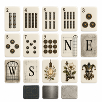 Jeu de tuiles de mahjong américain de luxe, gravé sur mesure, style industriel loft, 160 tuiles en acrylique, design plan de chantier steampunk, pour divertissement