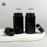 Conteneur en verre opaque violet foncé personnalisé de 2 oz, 4 oz, 50 ml, 60 ml, 100 ml, 120 ml, 150 ml, 200 ml, 500 ml, pot noir opaque