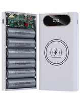 Caja de Batería Externa Extraíble de 5V con Doble USB para 6 Celdas 21700, Carga Rápida Inalámbrica de 22.5W, Kit de Carcasa DIY sin Soldadura