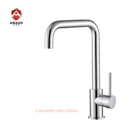 Robinet de cuisine moderne en acier inoxydable 304, mitigeur chaud/froid à poser sur le comptoir