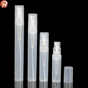 2ml 3ml 5ml 7ml pp plastic snap-on mini pocket perfume spray bottle