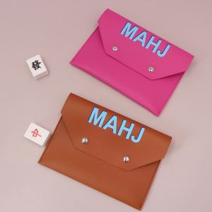 Stocked Rule Card Storage Case With Magnetic Snap Bulk Colorful <b>Clutch</b> Bag for Mahjong Lover Gift - Product Image 3