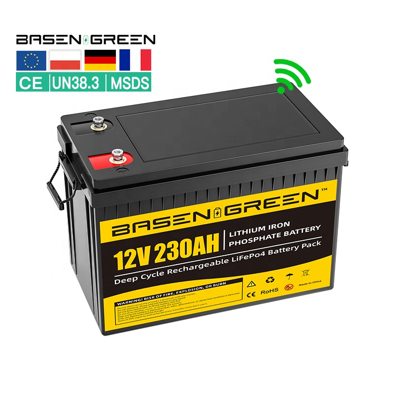 Солнечная батарея BASEN EU stock 12V 230ah с зарядным устройством 200ah 300ah Lifepo4 12v 100ah аккумулятор домашняя батарея RV