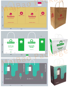 Reciclable eco logotipo personalizado kebab restaurante comida tekeout Shawarma pan pita entrega para llevar artesanía marrón bolsa de papel Kraft - Product Image 6