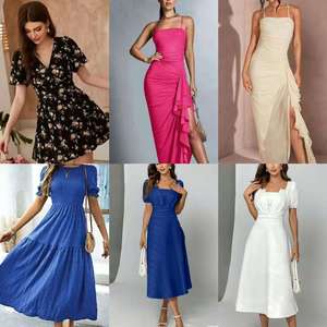 Vestido <span class=keywords><strong>de</strong></span> Verano Elegante para Mujer, Estilo Vintage, Casual, Largo, con Cuello Halter, Transpirable, Estampado, Talla Única, Corte Natural - Product Image 4