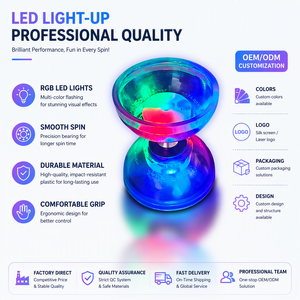 <span class=keywords><strong>Diabolo</strong></span> lumineux transparent à triple <span class=keywords><strong>roulement</strong></span> rotatif à grande vitesse pour les performances en extérieur - Product Image 1