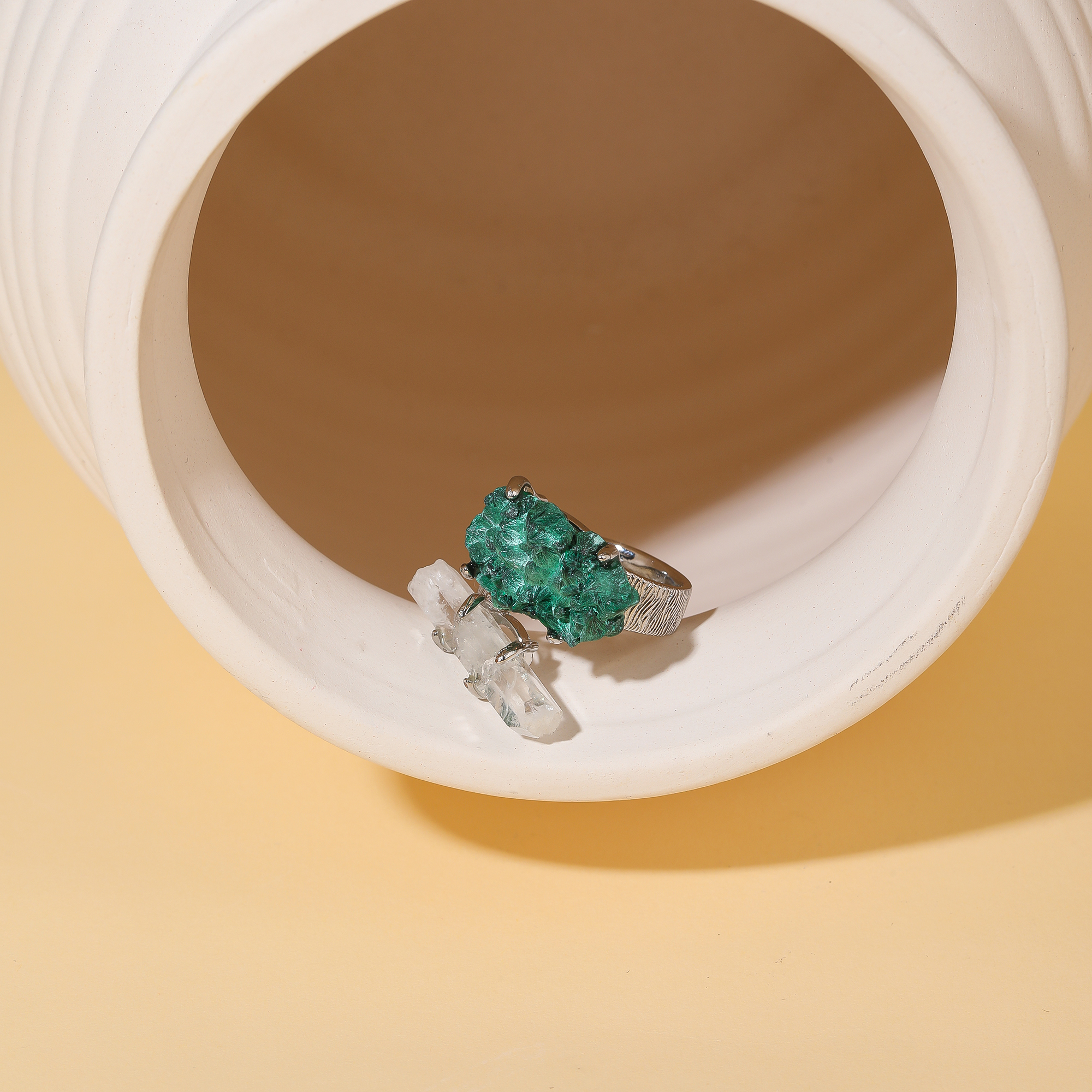 Pointe de Quartz Clair &amp; Malachite