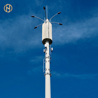 Poteau de communication en acier galvanisé 5G sur mesure |   Mât d'antenne cellulaire monopode pour tour de télécommunications extérieure provenant d'un fournisseur fiable