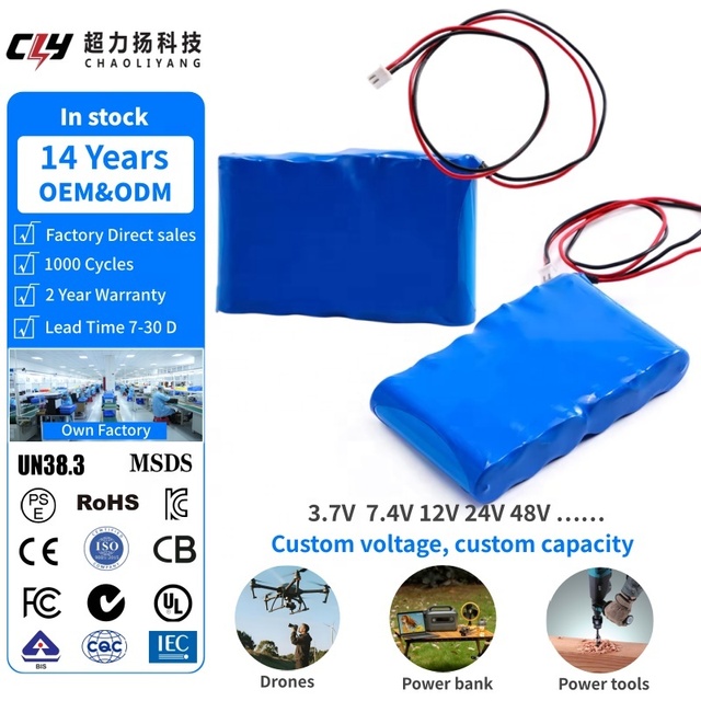 Chaoliyang Lithium Battery Pack 3s2p 3S1P 3S5P 4S 5S 6S 7S 10.8V 11.1v 14.8V Li Ion18650 Battery Pack