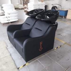 Chaise à shampoing double pour salon de coiffure bols de salon à shampoing chaises de salon de détail - Product Image 5