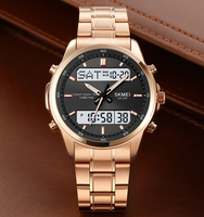 Montre sport analogique haut de gamme SKMEI 2049 Gshock, double fuseau horaire, analogique, LED, étanche, quartz, numérique, pour homme