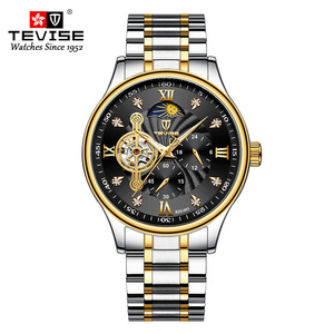 Reloj de Pulsera de Acero para Hombre, Resistente al Agua, Mecánico Automático, Esfera Grande, Función de Fase Lunar - Product Image 1