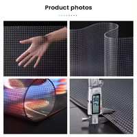 Film LED vidéo transparent flexible auto-adhésif plein écran pour affichage en extérieur P6 P8 Film LED cristal Centre commercial SDK