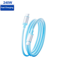 Câble de charge rapide USB-C PD 240W 6A pour transfert de données pour téléphone portable IOS, tablette, ordinateur portable - Nylon tressé arc-en-ciel 1,5 m 4 couleurs