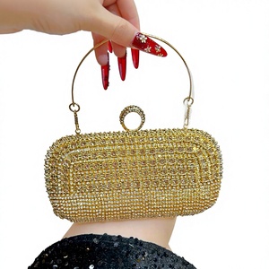 High-end European-American Retro Tassel Diamond-encrusted Dress <b>Clutch</b> Evening Handbag for Ladies Cheongsam New Style Tanjing - Product Image 1