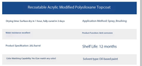 Revêtement de finition en polysiloxane modifié à l'acrylique pour les machines et équipements industriels, application au pinceau, peinture pour meubles