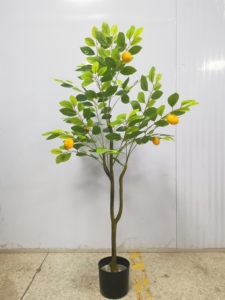Planta de bonsái en maceta de plástico de imitación, árbol de limón Artificial para decoración de hogar u oficina, aspecto de árbol frutal realista - Product Image 5