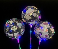 Ballons à bulles transparents LED Uzer 24 pouces, ballons à bulles transparents à l'hélium pour garçons