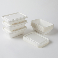 Assiettes compostables à 6 compartiments Assiettes en plastique de fécule de maïs Plateaux jetables pour l'école