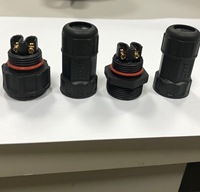 M25 2PIN macho y hembra Cable de alimentación cableado conector impermeable