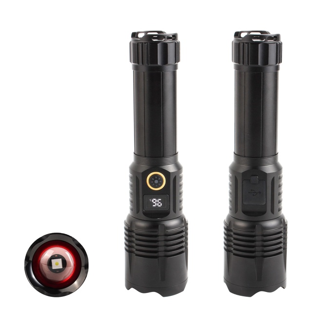 High Quality Custom 20W White Laser Type-C Charging Multi Functional Aluminum Alloy Flashlight