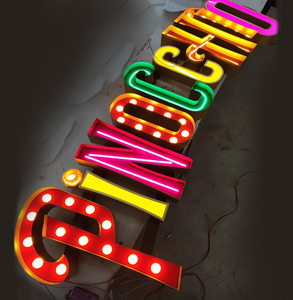 Retro thư signage với bóng đèn marquee Led Ngoài Trời ánh sáng lên thư tầng thường vụ không thấm nước đầy màu sắc sáng chữ - Product Image 2