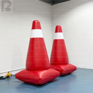 Cône de signalisation gonflable géant à LED RGB avec logo personnalisé, modèle publicitaire de sécurité routière imperméable pour événements - Product Image 4