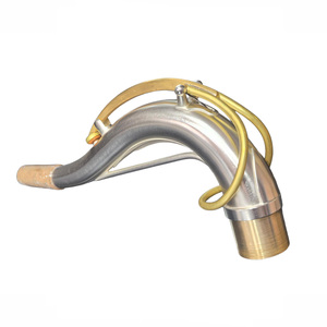 Col <span class=keywords><strong>de</strong></span> saxophone ténor en cuivre importé, plaqué argent mat - Product Image 1