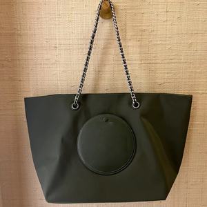 Tote ניילון משקל שרשרת ניילון קל משקל תיק גדול קיבולת mummy zip סגירת תיק כתף צבע אחיד תיק פוליאסטר - Product Image 4