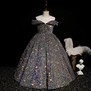 Vestito per bambini nuovo abito da principessa di lusso con paillettes primavera/estate - Product Image 2