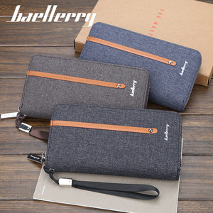 กระเป๋าสตางค์ใบยาวผู้ชาย Baellerry ผ้าแคนวาส ความจุเยอะ ซิปปิด ใช้ได้ทุกวัน สำหรับธุรกิจ - Product Image 4