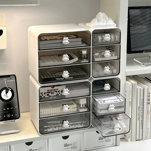 Desktop Drawer Storage Box Rectangle Standing Type Office Organizer For <b>Desk</b> Student Cosmetic Small Items - Product Image 2