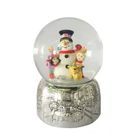 Globes de neige en résine, 1 pièce, cadeau de noël, design bonhomme de neige, couleur métallique