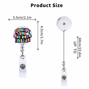 Porte-badge en acrylique personnalisé avec clip pour les accessoires de la série Nurse Tech - Product Image 4