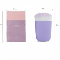 Nouveau Pinceau Plat de Contouring en Cheveux Synthétiques Taille Standard pour le Visage, les Lèvres, la Poudre, le Fard à Joues et le Fond de Teint – Idéal pour les Femmes
