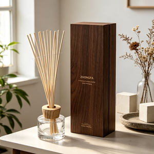 Wholesale Luxury Bamboo Wooden Perfume Cap For 100ml Aroma Diffuser <b>Bottle</b> Polished Wood Cover Custom Fragrance Packaging - Product Image 3
