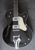 Weifang Rebon 6 String Hollow Body Electric Guitar in Black Colour